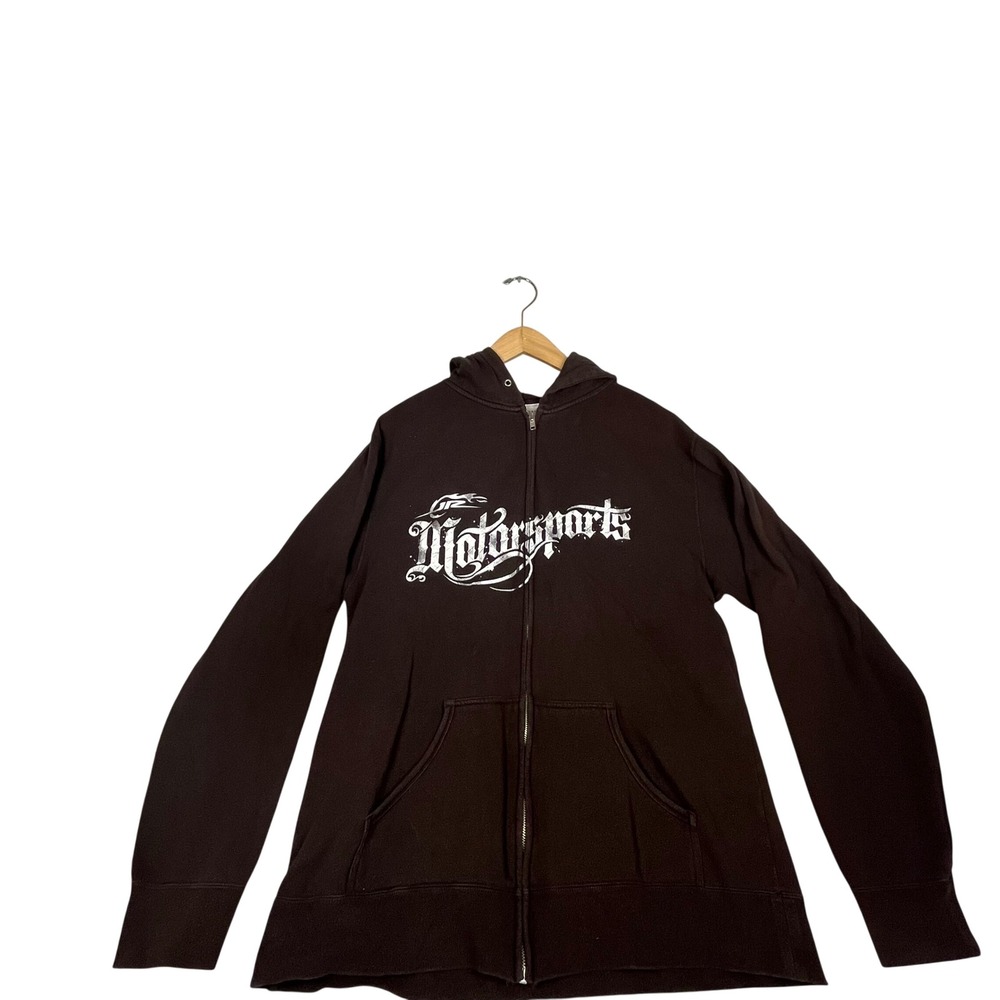 Independent Trading Co Brown Full Zip Hoodie Cotton Blend Sweatshirt RN99052